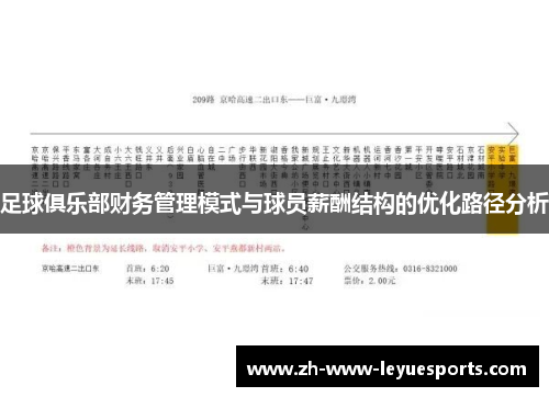 足球俱乐部财务管理模式与球员薪酬结构的优化路径分析
